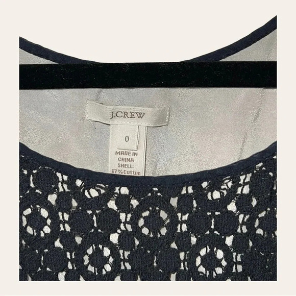 0709. J.CREW SLEEVELESS BLOUSE‎ FULL LACE WITH LINER BLACK/NUDE SIZE 0 - Picture 3 of 9